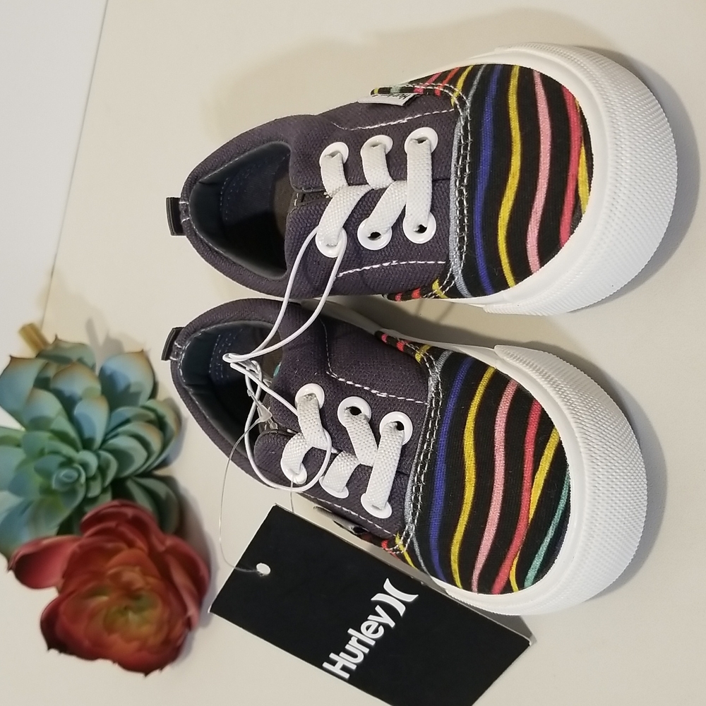 Hurley Toddler Sneakers Colorful Stripes Various Sizes - Picture 6 of 10